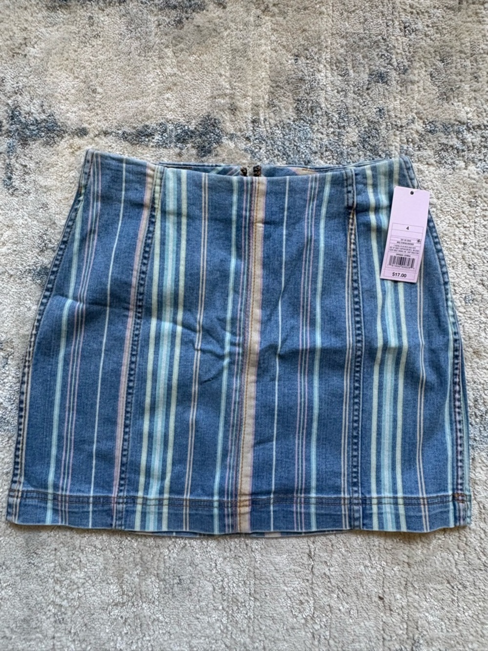 wild fable Blue Striped Denim Mini Skirt